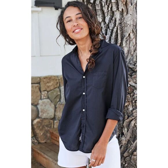 Frank & Eileen Tops - FRANK & EILEEN Eileen Featherweight In Navy, XXS $228 D17